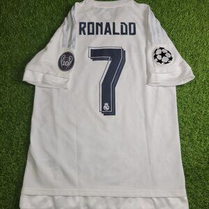Cristiano Ronaldo Real Madrid 2015 2016 UEFA FINAL Home Soccer Jersey Shirt M